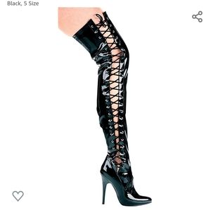 Ellie™ 5" Thigh-high Stretch Boot W/Side Lace